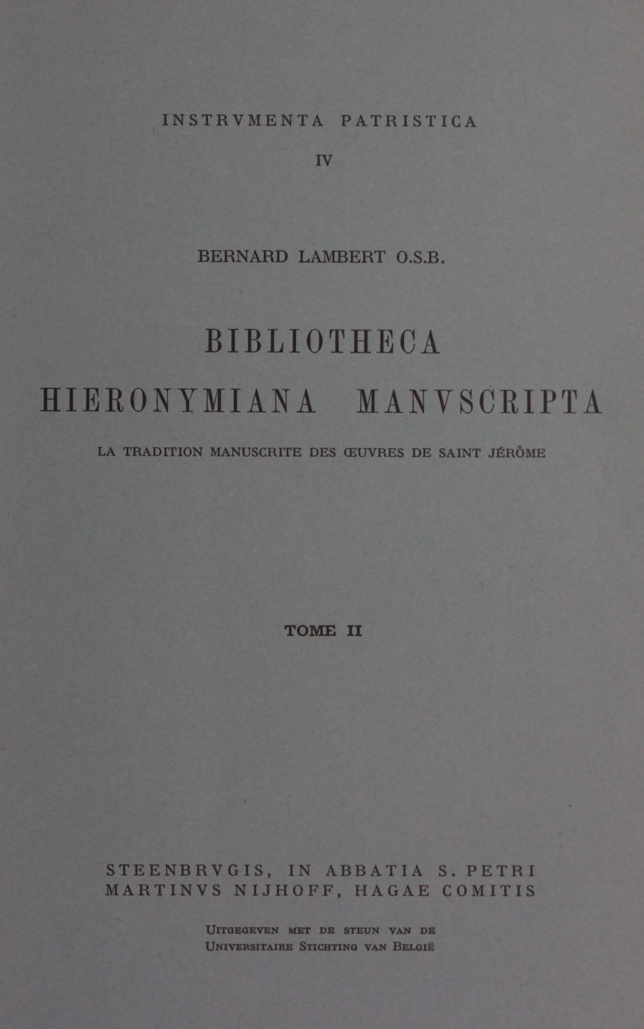 Bibliotheca Hieronymiana manuscripta