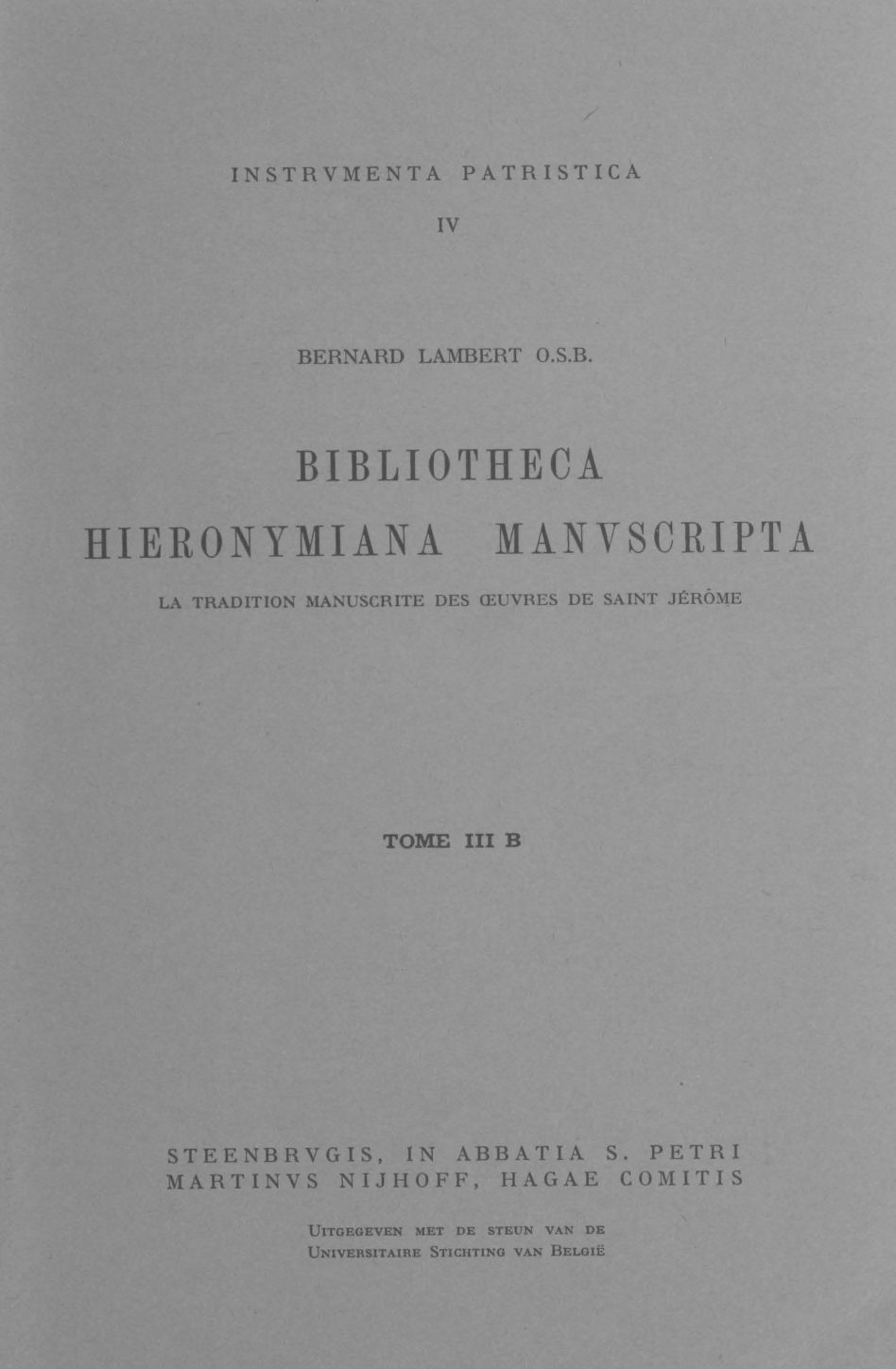 Bibliotheca Hieronymiana manuscripta