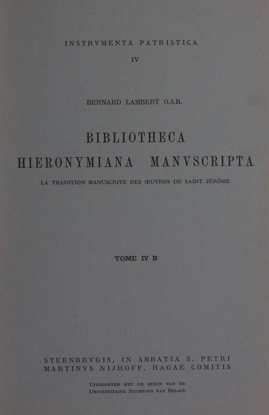 Bibliotheca Hieronymiana manuscripta