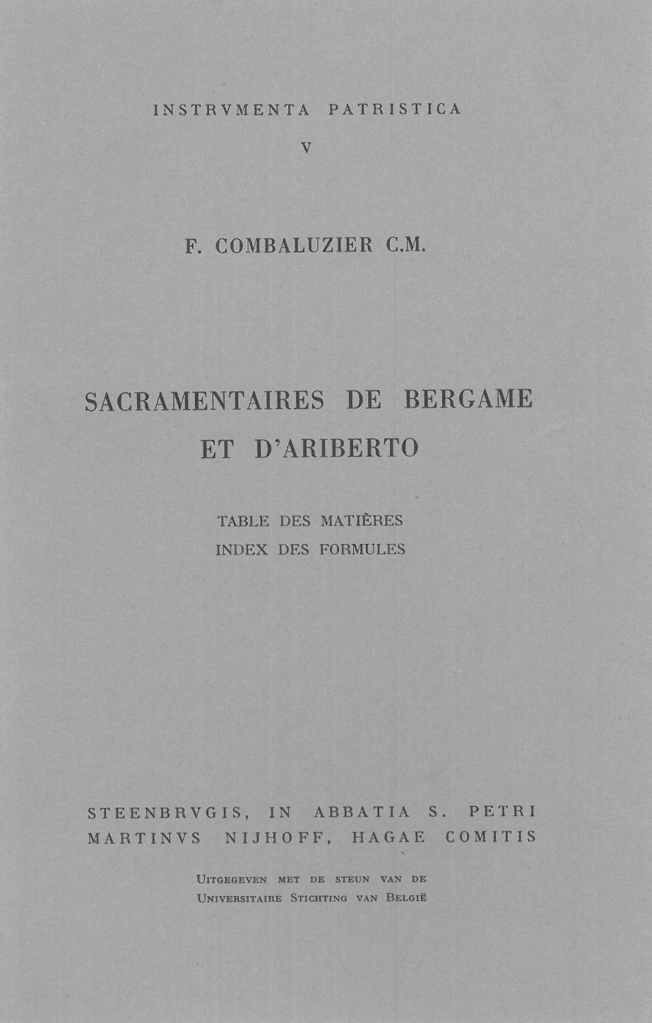 Sacramentaires de Bergame et d'Ariberto