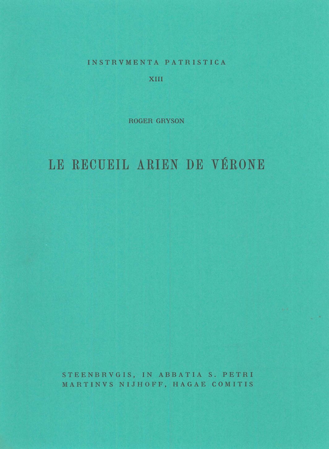 Le recueil arien de Vérone
