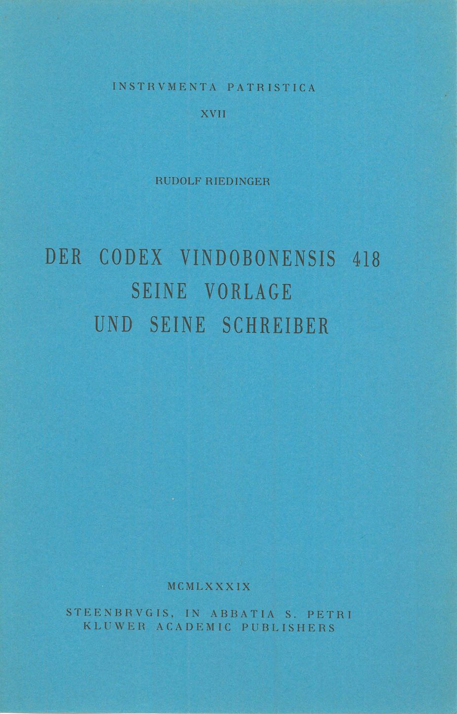 Der Codex Vindobonensis 418