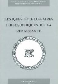 Lexiques et glossaires philosophiques de la Renaissance